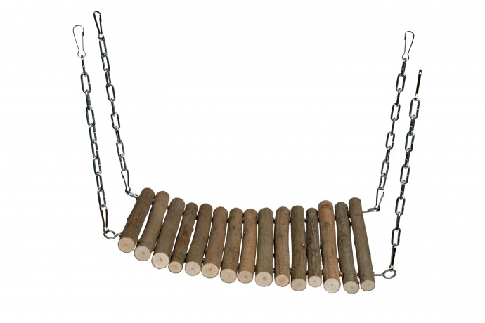 Подвесной мостик-качель-площадка для птиц